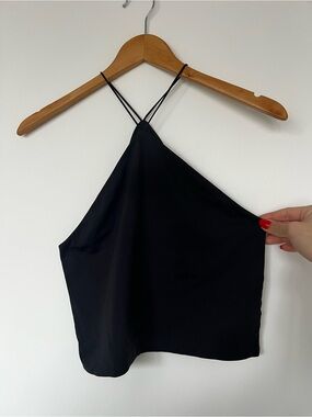 Babaton Black Strappy Halter Crop Cami | Size L | Aritzia | going out top | gno